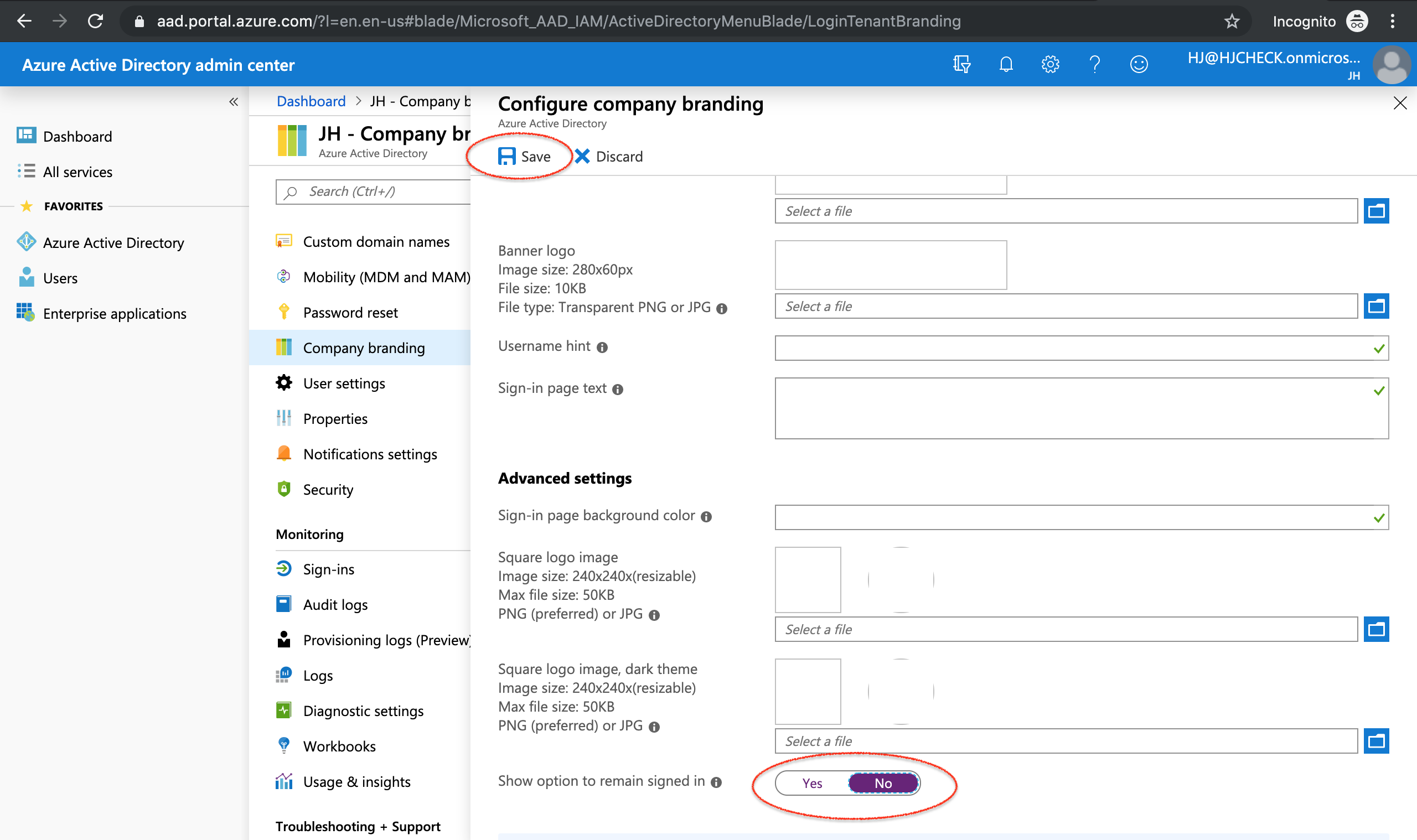 How to hide the "Stay signed in" message on Microsoft 365 HENNGE One